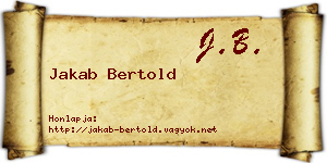 Jakab Bertold névjegykártya