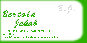 bertold jakab business card